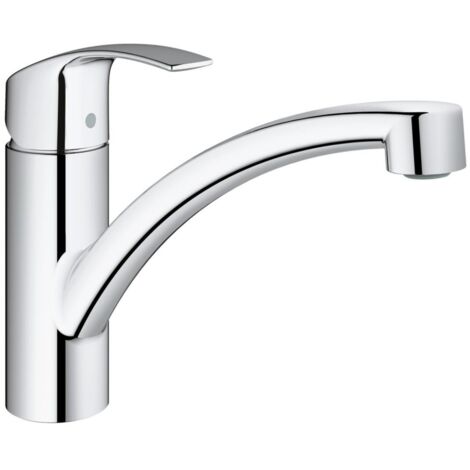 Grohe Eurosmart miscelatore monocomando per lavello, con bocca girevole e limitatore di portata regolabile, finitura cromo 33281003