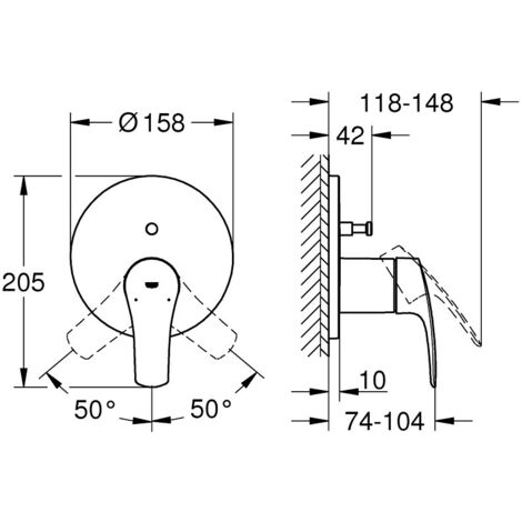 Grohe Eurosmart Mitigeur monocommandé pour bain, montage