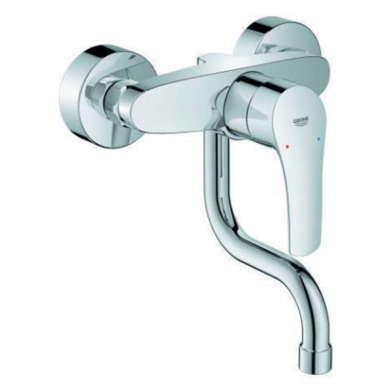 Mitigeur d'évier monocommande Eurosmart 315093 Montage mural saillie 150mm chromé