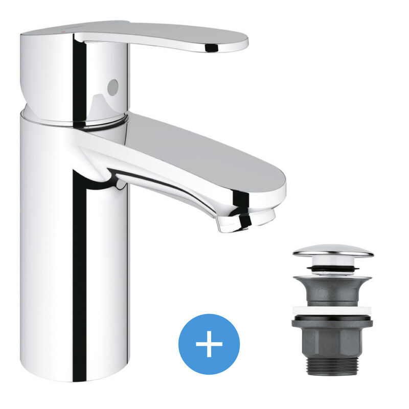 Eurostyle Cosmopolitan set Single lever basin mixer size s + click clac waste for basin with overflow (3246820E-CLICCLAC) - Grohe