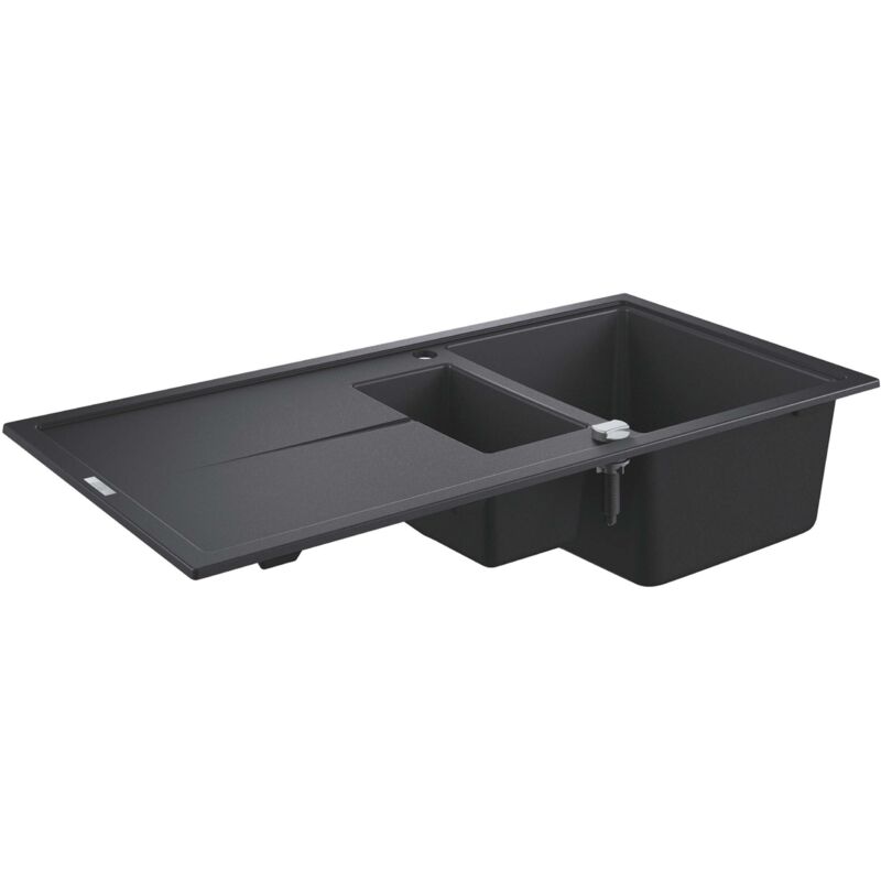 Evier composite avec &eacute;gouttoir K400 Noir Granite 31642AP0 quickfix