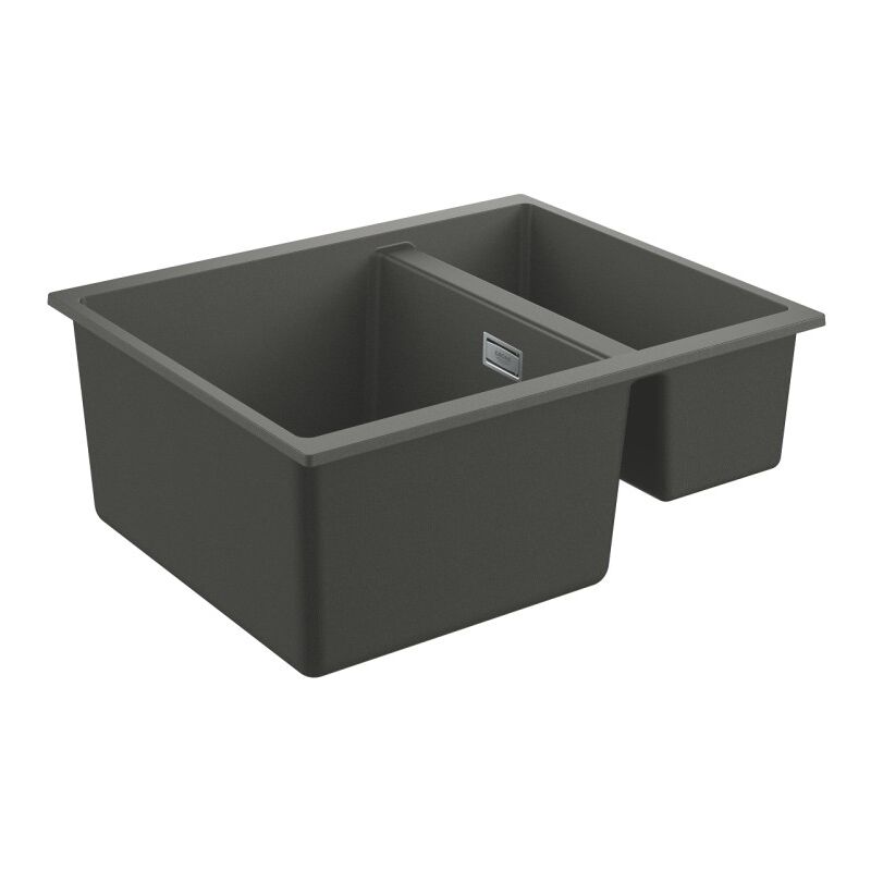 Grohe - Evier 1 cuve et demie quartz composite K500, Gris granite