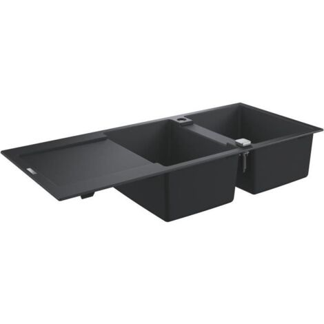 Grohe Éviers - Évier composite K500 avec garniture de vidage automatique, 1160x500 mm, noir granite 31647AP0