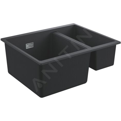 Grohe Éviers - Évier composite K500 avec garniture de vidage automatique, 555x460 mm, noir granite 31648AP0