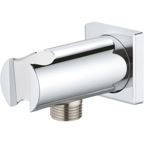 Grohe – Fixation murale pour douche chromée – Coude de raccordement 1/2″ – Filetage DN 15 – Support inclus – 26659000