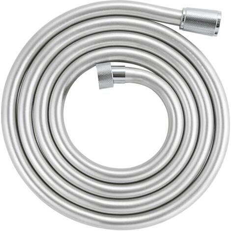 Grohe – Flexible de douche VitalioFlex Silver 2 m – Résistance à la pression jusqu'à 5 bars – Anti-pliures – Raccordement G 1/2' x 1/2' – 27507001
