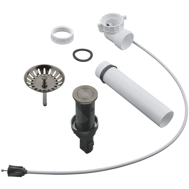 Grohe - Garnitures de vidage - Kit de vidage pour évier, Hard Graphite brossé 40986AL0