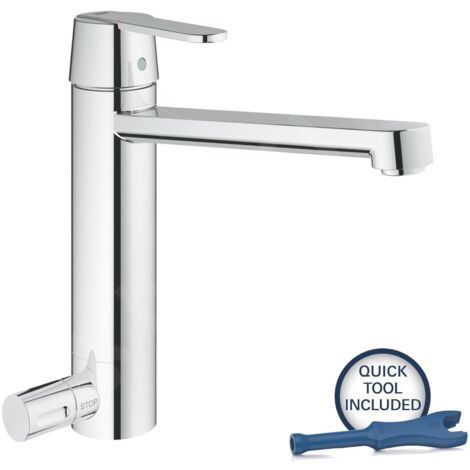 Grohe Get - Mitigeur d'évier avec vanne d'arrêt, chrome 30198000