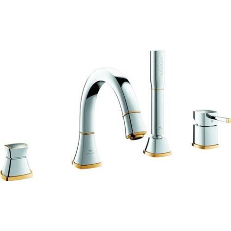 Grohe Grandera Mitigeur Bain/Douche 4 trous Chrome, doré, 29418IG0