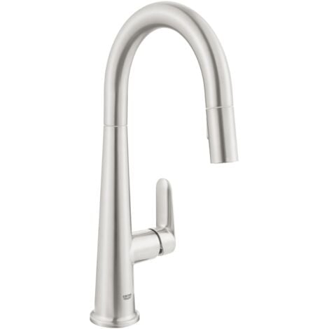 Grohe Grifo monomando de fregadero Veletto, acero inoxidable (G30419DC0)