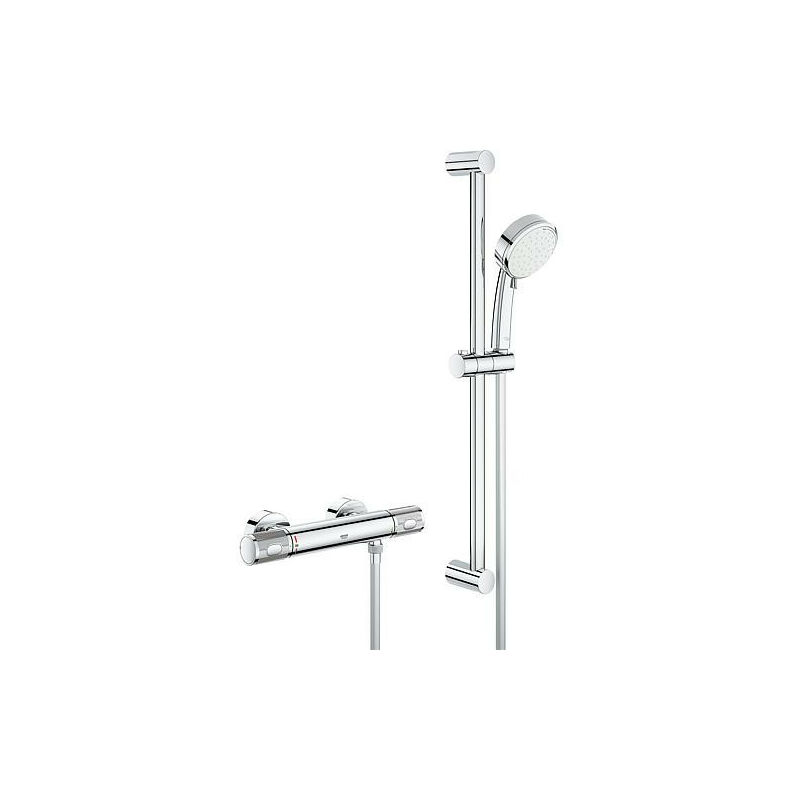 Grohe - Kit de douche Grohtherm 1000 Performance avec colonne de douche, hauteur 628 mm