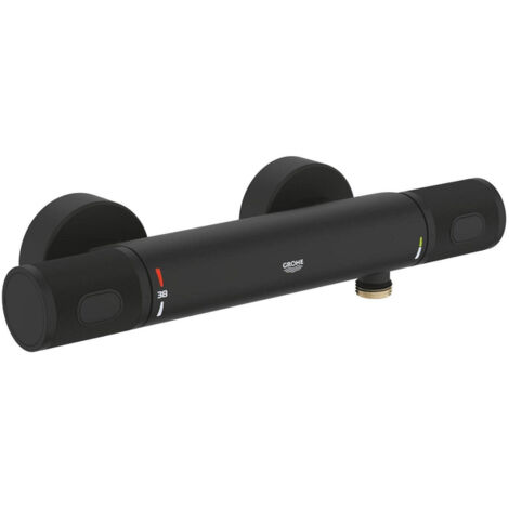 Grohe Grohtherm 1000 Performance Mitigeur douche - 2 trous - thermostatique - Phantom black (Noir mat)