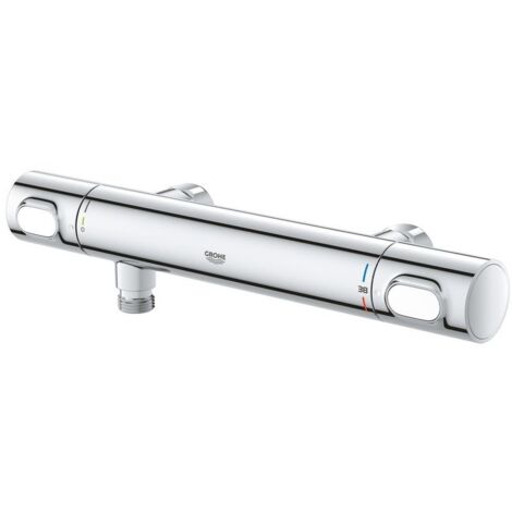 Grohe Grohtherm 500 Thermostat-Brausebatterie, Wandmontage, ohne Absperrverschraubung, Chrom