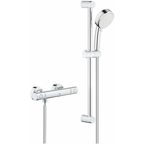 Grohe Grohtherm 800 Cosmopolitan - Set doccia termostatico a parete, 2 getti, cromo 34768000