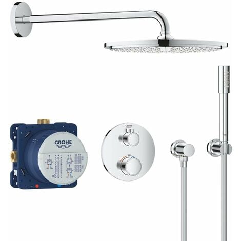 Grohe Grohtherm - Set de douche Rainshower Cosmopolitan 310 avec robinet de douche thermostatique encastré, chrom 34731000