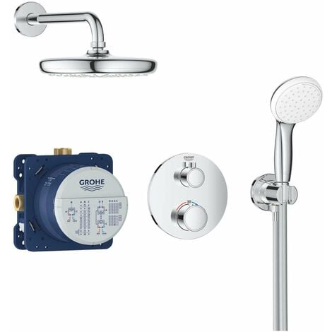 Grohe Grohtherm - Set de douche Tempesta 210 avec mitigeur thermostatique encastré, chrome 34727000