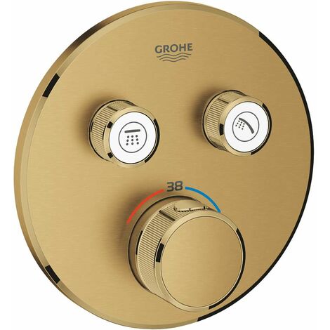 Grohe Grohtherm SmartControl - Miscelatore doccia termostatico ad incasso, 2 utenze, Cool Sunrise spazzolato 29119GN0