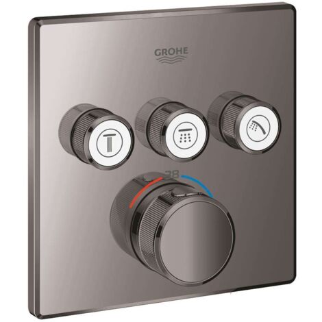 Grohe Grohtherm SmartControl - Miscelatore termostatico ad incasso a 3 utenze, Hard Graphite 29126A00