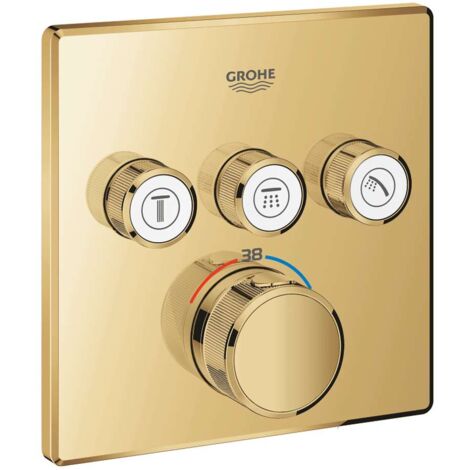 Grohe Grohtherm SmartControl - Miscelatore termostatico da incasso, 3 utenze, Cool Sunrise 29126GL0