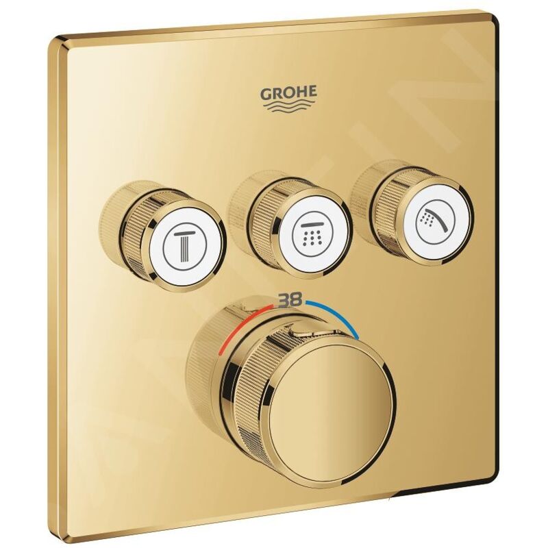 Grohe - Grohtherm SmartControl - Mitigeur thermostatique encastré, 3 sorties, Cool Sunrise 29126GL0
