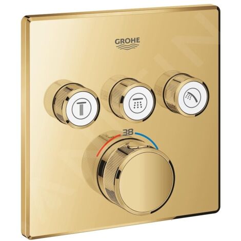 Grohe Grohtherm SmartControl - Mitigeur thermostatique encastré, 3 sorties, Cool Sunrise 29126GL0