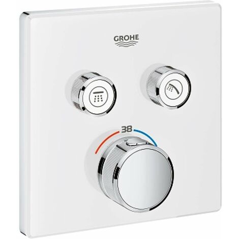 Grohe Grohtherm SmartControl - Mitigeur thermostatique encastré de baignoire à 2 sorties, blanc lunaire 29156LS0