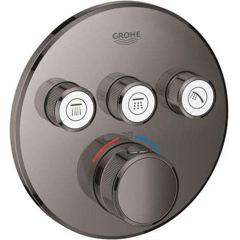 Grohe Grohtherm SmartControl - Mitigeur thermostatique encastré de douche, 3 sorties, Hard Graphite 29121A00