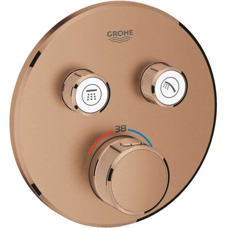 Grohe Grohtherm SmartControl - Thermostat-Duscharmatur - Unterputz mit 2 Absperrventilen, Warm Sunset gebürstet 29119DL0