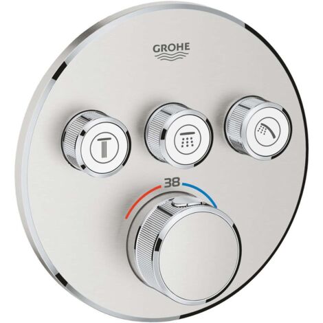 Grohe Grohtherm SmartControl - Thermostat-Duscharmatur - Unterputz mit 3 Absperrventilen, SuperSteel 29121DC0