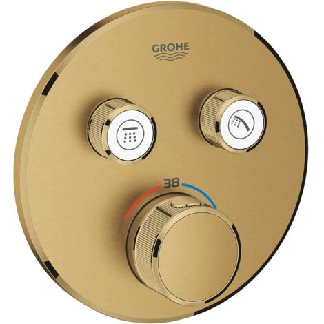 Grohe Grohtherm SmartControl - Thermostat-Duscharmatur, Unterputzmontage, mit 2 Absperrventilen, Cool Sunrise gebürstet 29119GN0