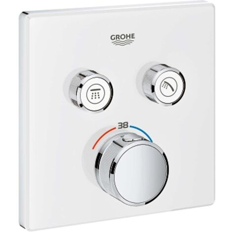 Grohe Grohtherm SmartControl - Thermostat-Wannenarmatur - Unterputz mit 2 Absperrventilen, Moon White 29156LS0