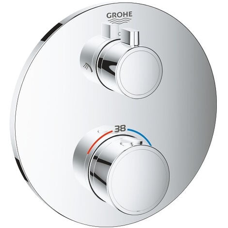 Grohe Grohtherm Thermostatic Shower Mixer for 2 outlets with integrated shut off/diverter valve, Chrome (24076000)