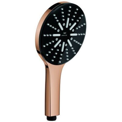 GROHE Handbrause Rainshower Aqua Pure 101676, 3 Strahlarten, Strahlumstellung per Tastendruck, maximaler Durchfluss bei 3 bar: 8.4 l/min, warm sunset