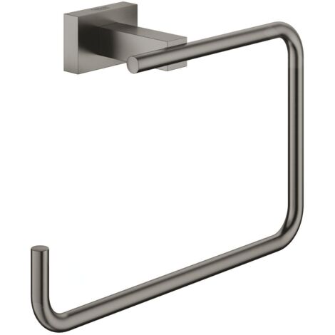 GROHE Handtuchring Essentials Cube 405101 Metall hard graphite gebürstet, 40510AL1