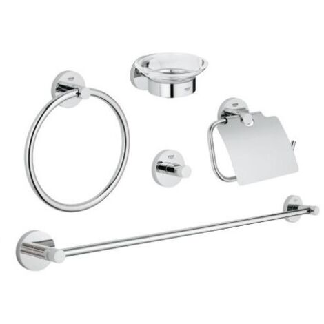 GROHE - Juego de accesorios Essentials 40344001, cromado