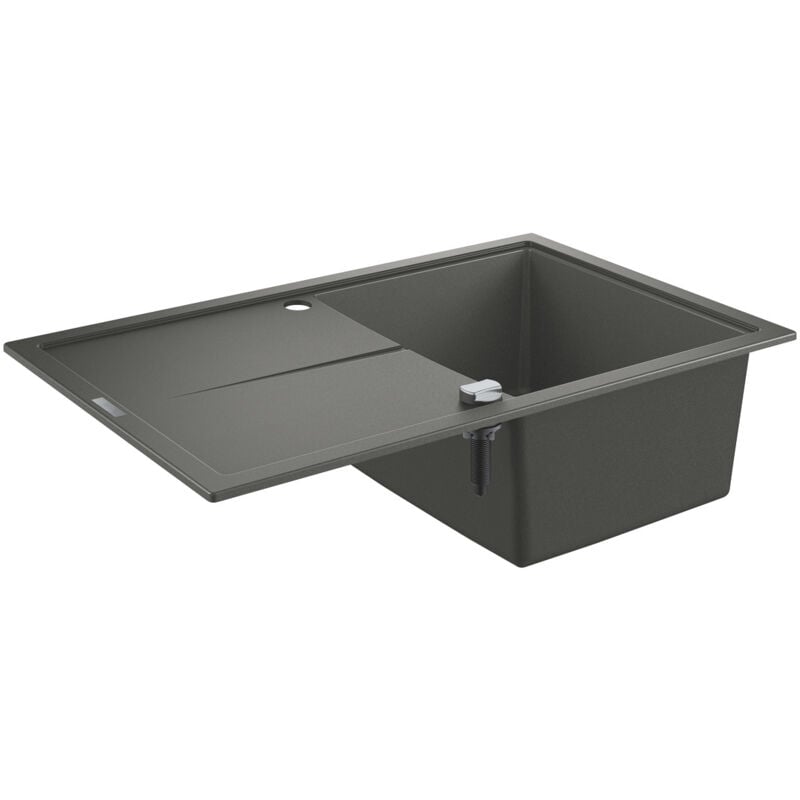 Grohe - K400 Evier en quartz composite avec égouttoir réversible 780x500 mm, gris granite (G31639AT0-G)