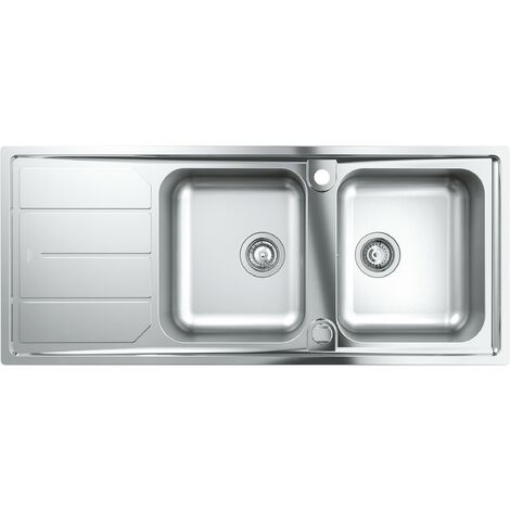 Évier En Acier Inoxidable Grohe K500 À Double Bac Avec Égouttoir