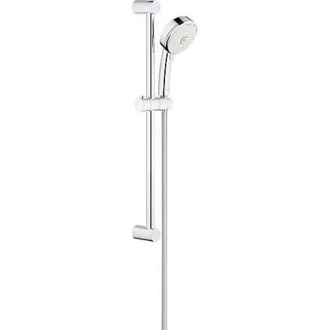 Grohe – Kit de douche 600 mm – Douchette 100 mm avec 3 jets – Finition chromée – Fixation cachée et support réglable