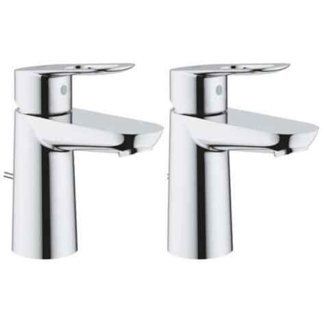GROHE Lot de 2 Mitigeurs lavabo BauLoop Taille S - chrome