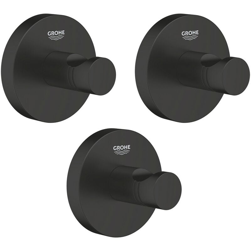 Grohe - Lot de trois start patère mural, noir mat (411732430 BlackTrio)