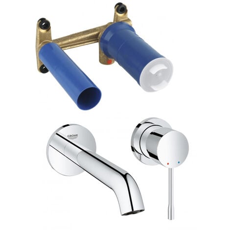 Grohe Mezclador monomando de lavabo Essence 2 orificios Tamaño M cromo (19408001-set)