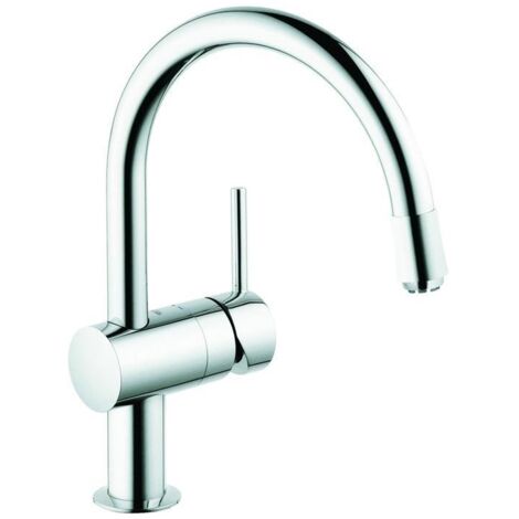 Grohe Minta 1-Loch-Einhand-Spültischbatterie, C-Auslauf, Chrom 5,0l/min, Niederdruck