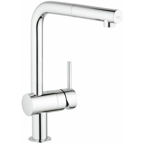 Grohe Minta Mezclador monomando de fregadero con ducha extraíble,  Supersteel (G-30274DC0)