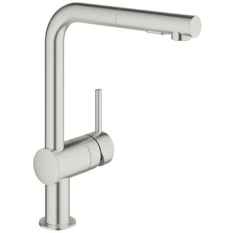 Grohe Minta - Miscelatore per lavello con doccetta estraibile, supersteel 30274DC0