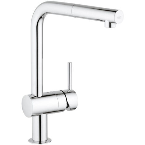 Grohe Minta Mitigeur de cuisine avec rotation 360° et douchette, Chrome (32168000)