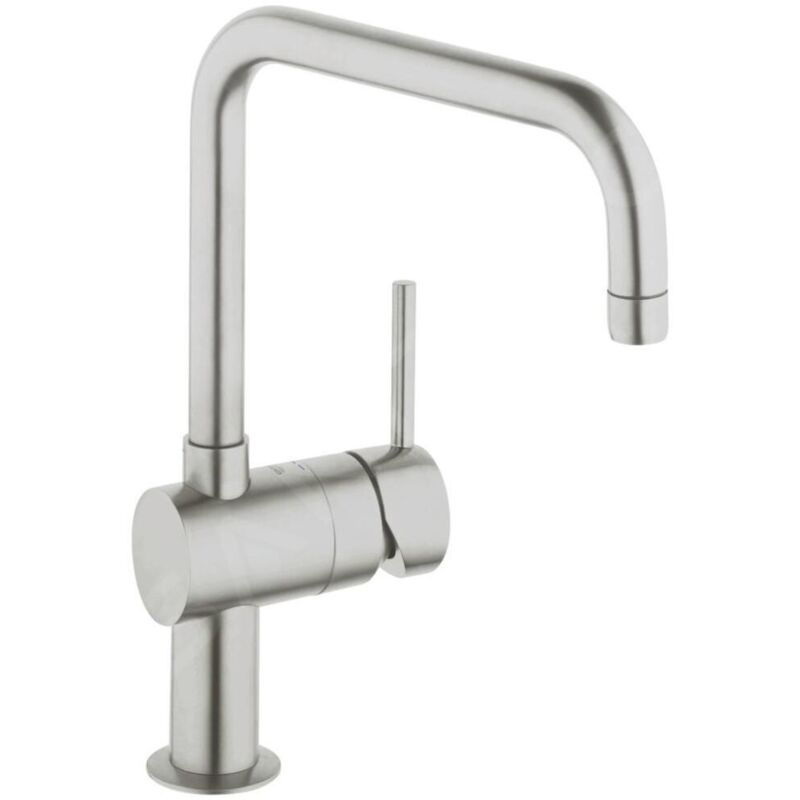 Mitigeur d'&eacute;vier supersteel bec en u minta 32488dc0 grohe