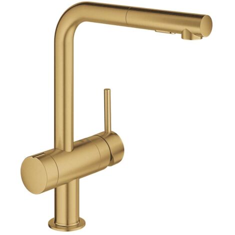 Grohe Minta - Spültischarmatur mit ausziehbarer Brause, gebürstet Cool Sunrise 31558GN0