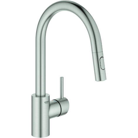 GROHE Miscelatore Monocomando Lavello Concetto Satinato Super Steel