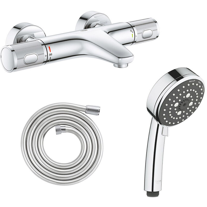 Mitigeur bain douche Precision Feel avec douchette 3jets Vitalio Comfort 100 et flexible 200cm - chrome - Grohe