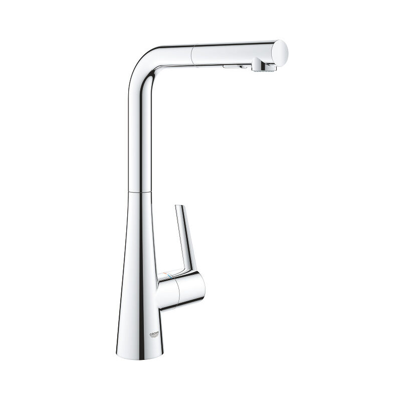 Mitigeur cuisine zedra 2 jets bec haut chrome douchette extractible